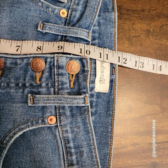 Madewell Jeans 27 Button Fly Skinny 10" High Rise Tummy Control Dewitt Wash - Picture 10 of 13
